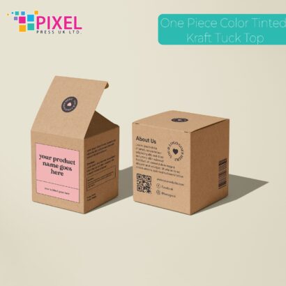 one piece color tinted kraft tuck top gift boxes