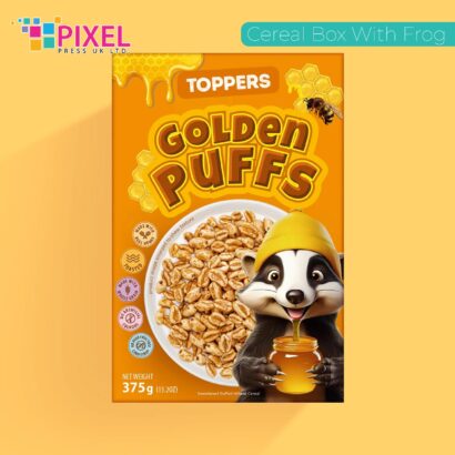 cereal box with frog