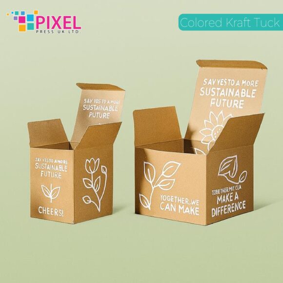 colored kraft tuck gift boxes 5x5x5